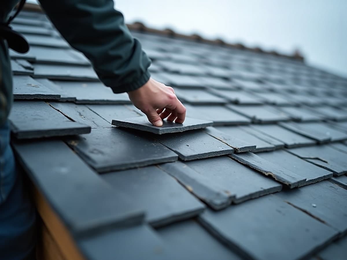 Rénovation d'une toiture en ardoise sur une maison du Beauvaisis